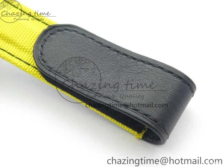 0102 Supportive Daytona DIW Carbon Case and Bezel Black Yellow Dial on Yellow Nylon Strap A 3220